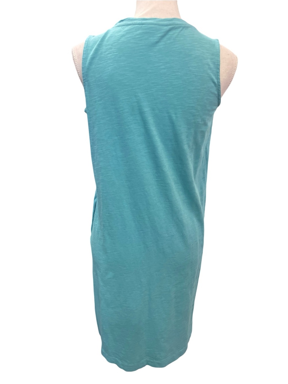 J.Jill Aqua Cotton Swing Tank Dress XS Pockets Casual Coastal - Picture 4 of 8